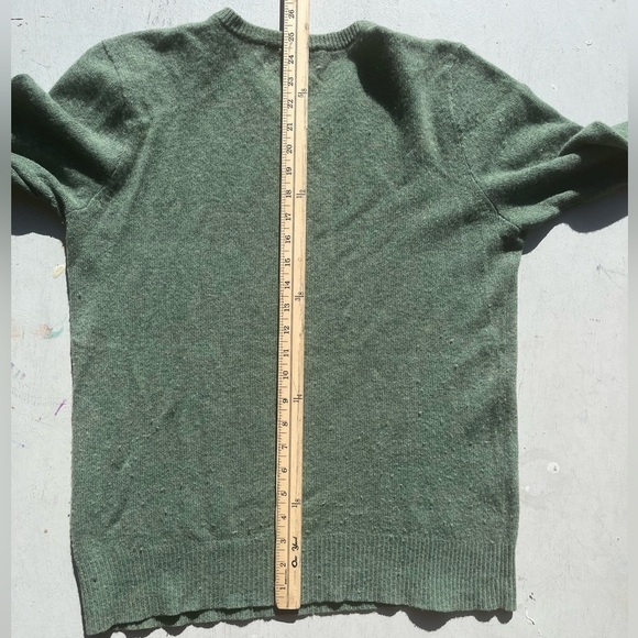 Men's Polo Ralph Lauren Sweatshirt Green Pony L V-Neck Wool Preppy Dad Classic - Picture 11 of 12